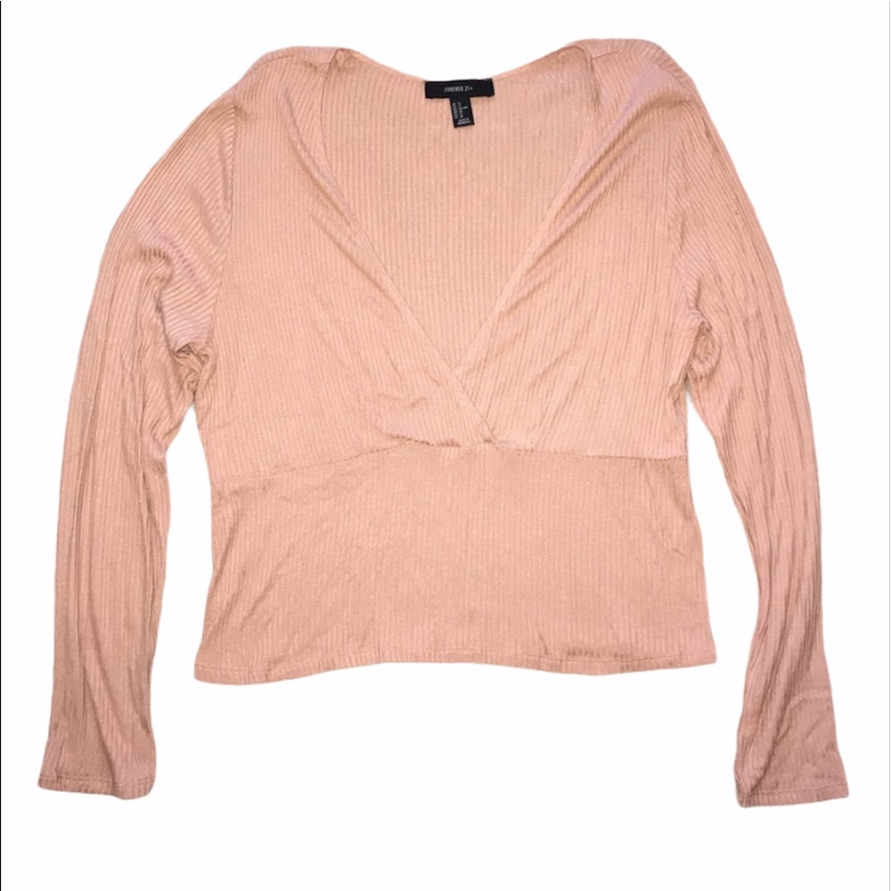 Forever 21 + light pink long sleeve blouse 1X